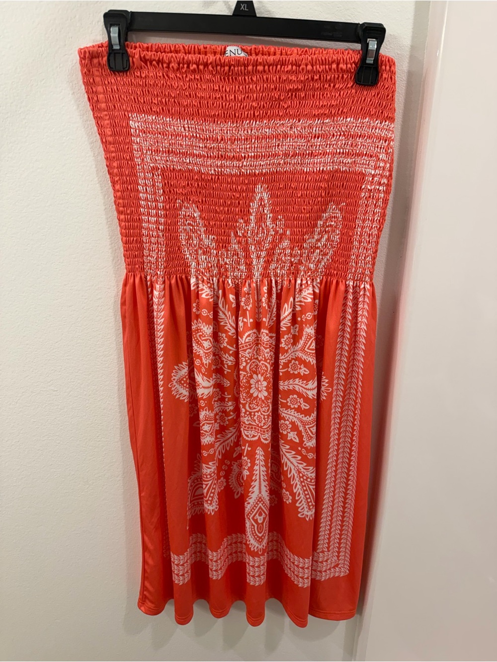 VENUS Coral Smocked Strapless Dress or Cover Up